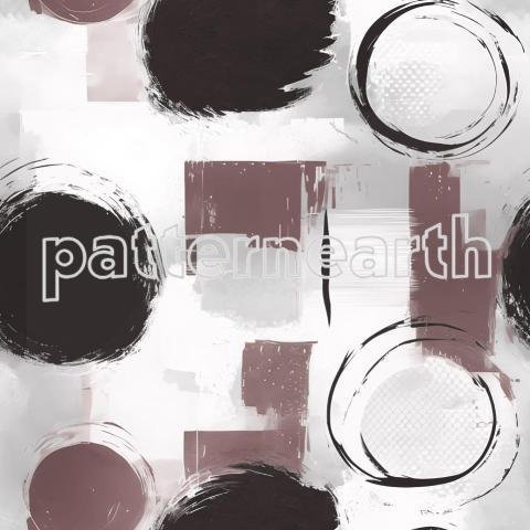 Abstract Brush Stroke Design With Blue Circles